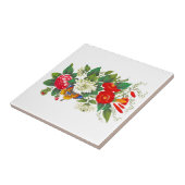 Vintager Blumenstrauß und Butterfly Backsplash Fliese (Seite)