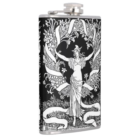 Vintager Blumenstrauß Vinyl Wrapped Flask Flachmann (Rechts)