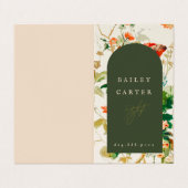 Vintager Blumenstrauß Visitenkarten (Außenseite Aufgefaltet)