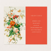 Vintager Blumenstrauß Visitenkarten (Innenseite Aufgefaltet)