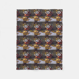 Vintager Blumenvasenblumenstrauß Monet berühmter Fleecedecke