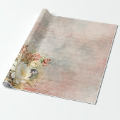 Vintager Blumenvogel Geschenkpapier (Ungerollt)