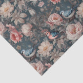 Vintager Blumenvogel Seidenpapier (Ausschnitt)