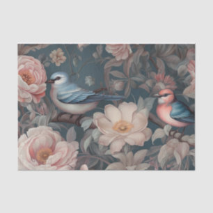 Vintager Blumenvogel Seidenpapier