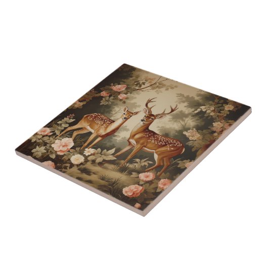 Vintager Blumenwald Fliese (Seite)