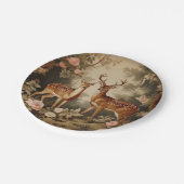 Vintager Blumenwald Pappteller (Schrägansicht)