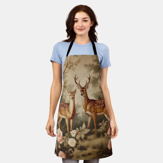 Vintager Blumenwald Schürze (Getragen)