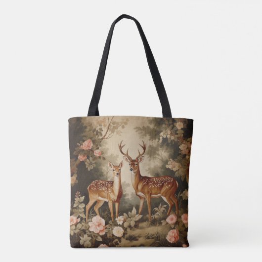 Vintager Blumenwald Tasche (Rückseite)