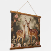 Vintager Blumenwald Wandteppich Mit Holzrahmen (Gewinkelt)