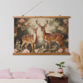 Vintager Blumenwald Wandteppich Mit Holzrahmen (Schlafzimmer)