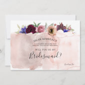 Vintager Blumenwerfer wird meine Bridesmaid sein Einladung (Vorderseite)