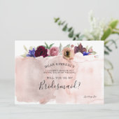 Vintager Blumenwerfer wird meine Bridesmaid sein Einladung (Stehend Vorderseite)