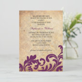 Vintager Blumenwirbel, Einladung zur Hochzeit (Stehend Vorderseite)