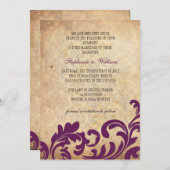 Vintager Blumenwirbel, Einladung zur Hochzeit (Vorne/Hinten)