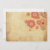 Vintager Blumenwirbel Einladung zur Hochzeit (Rückseite)