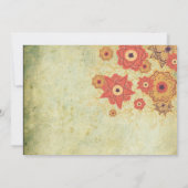 Vintager Blumenwirbel Einladung zur Hochzeit (Rückseite)