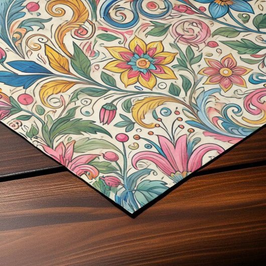 Vintager Blumenwirl Eleganter Barockstil Seidenpapier