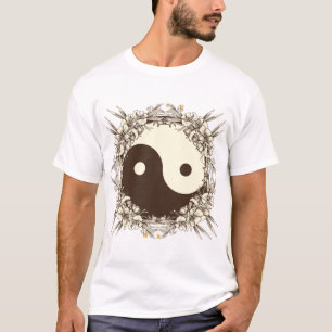 Vintager BlumenYin Yang T-Shirt