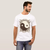Vintager BlumenYin Yang T-Shirt (Vorne ganz)