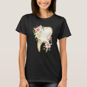 Vintager Blumenzauber Anatomie Zahnhygiene Dent T-Shirt