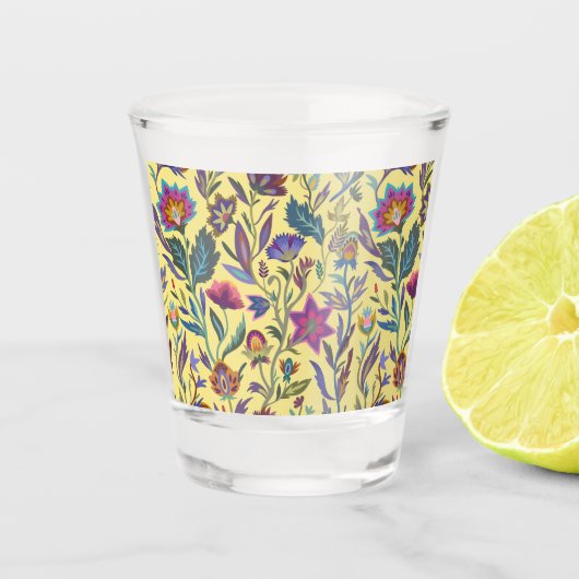 Vintager Blumenziermuster Viktorianischer Stil Schnapsglas (Vorderseite)