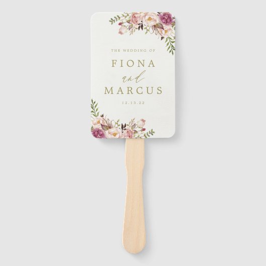 Vintager Blumenzwiebelprogramm Handfan Fächer (Vorderseite)