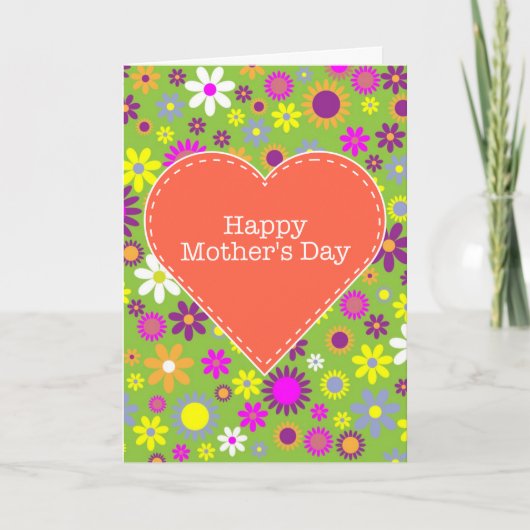 Vintager blumiger Muttertag Karte (Vorderseite)
