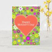 Vintager blumiger Muttertag Karte (Gelbe Blume)