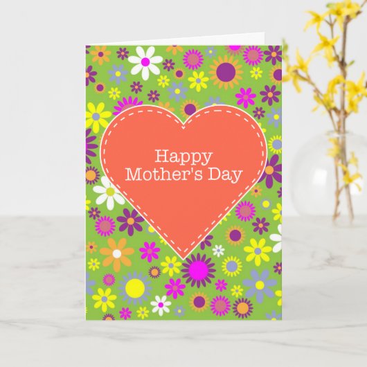 Vintager blumiger Muttertag Karte (Gelbe Blume)