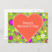Vintager blumiger Muttertag Postkarte (Vorne/Hinten)