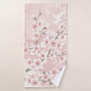 Vintager Blush PInk Kirschbllossom Badehandtuch