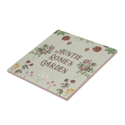 Vintager Blütengarten Fliese (Seite)