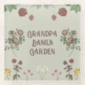 Vintager Blütengarten Glasuntersetzer (Vorderseite)