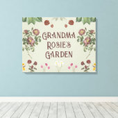 Vintager Blütengarten Leinwanddruck (Insitu (Holzboden))