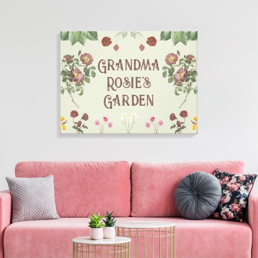 Vintager Blütengarten Leinwanddruck (Insitu (Wohnzimmer))