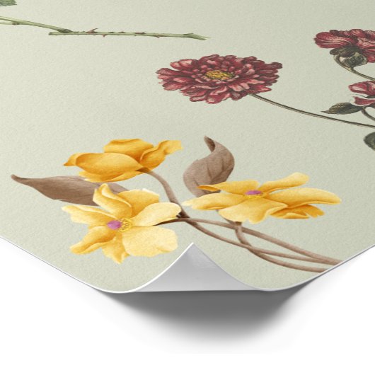 Vintager Blütengarten Poster (Ecke)