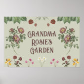 Vintager Blütengarten Poster (Vorne)