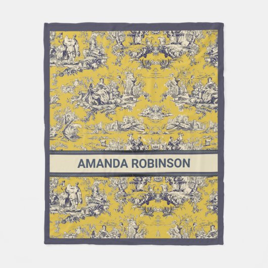 Vintager Blütengelber Schornstein Fleecedecke (Vorderseite)