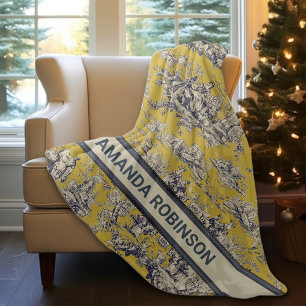 Vintager Blütengelber Schornstein Fleecedecke