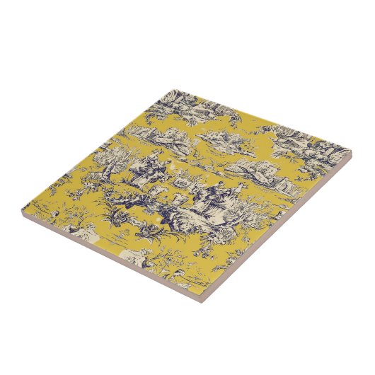 Vintager Blütengelber Schornstein Fliese (Seite)