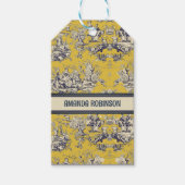 Vintager Blütengelber Schornstein Geschenkanhänger (Vorderseite)