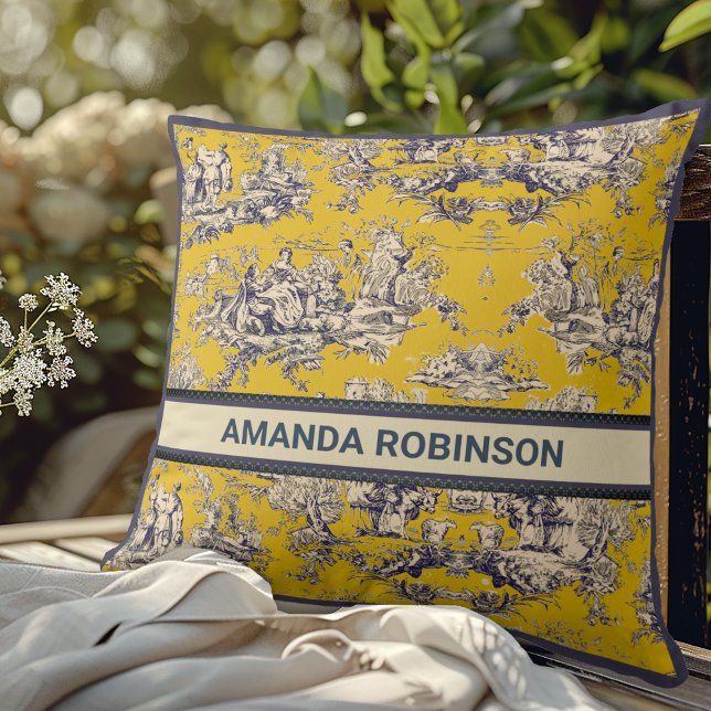 Vintager Blütengelber Schornstein Kissen (Von Creator hochgeladen)