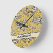 Vintager Blütengelber Schornstein Runde Wanduhr (Winkel)