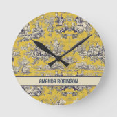 Vintager Blütengelber Schornstein Runde Wanduhr (Vorderseite)