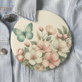Vintager Blütenschmetterling Button (Beispiel)