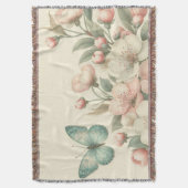 Vintager Blütenschmetterling Decke (Vorderseite Vertikal)