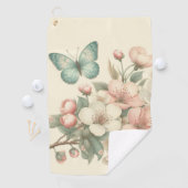 Vintager Blütenschmetterling Golfhandtuch (Insitu)