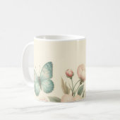 Vintager Blütenschmetterling Kaffeetasse (Vorderseite Links)