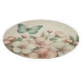 Vintager Blütenschmetterling Schneidebrett (Ecke)