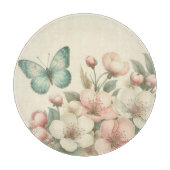 Vintager Blütenschmetterling Schneidebrett (Vorderseite)